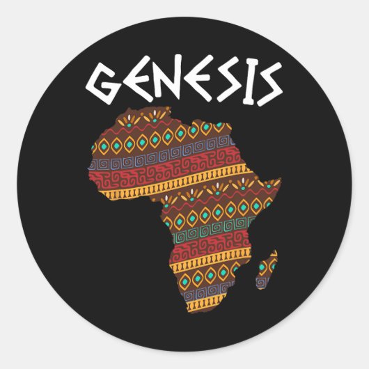 Zwarte geschiedenismaand Genesis Proud Africa Afri Ronde Sticker (Voorkant)
