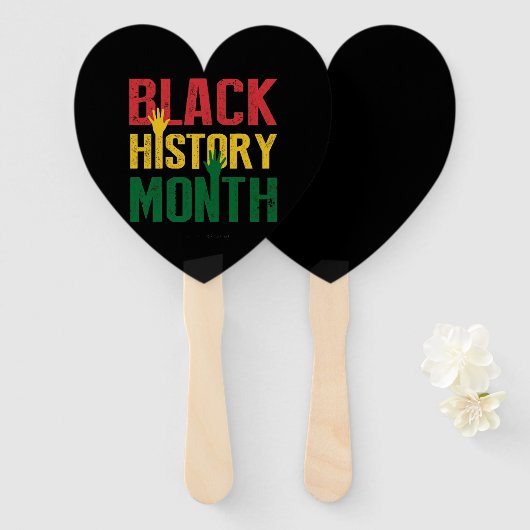 zwarte geschiedenismaand handwaaier (Voorkant en achterkant)
