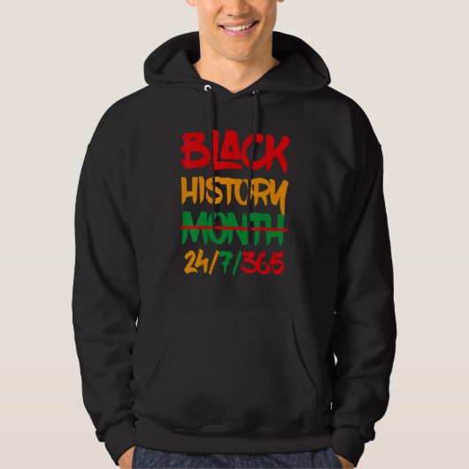 Zwarte geschiedenismaand hoodie (Voorkant)