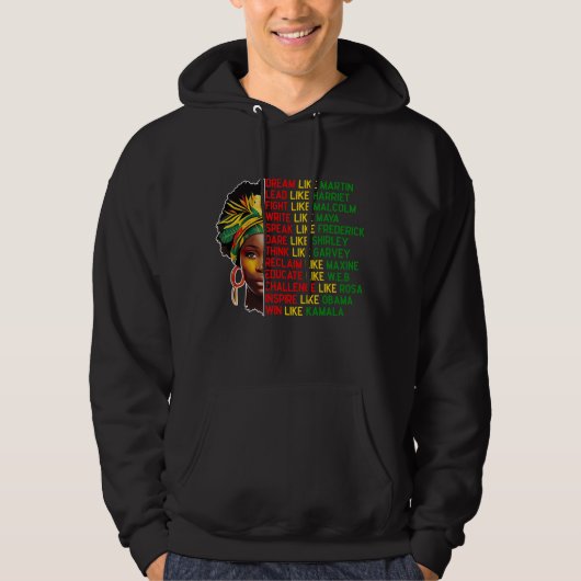 Zwarte geschiedenismaand hoodie (Voorkant)