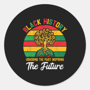 Zwarte geschiedenismaand in het verleden inspirere ronde sticker