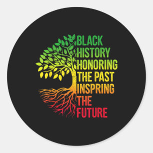 Zwarte geschiedenismaand in het verleden inspirere ronde sticker