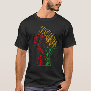 Zwarte geschiedenismaand Inspirerende zwarte leide T-shirt