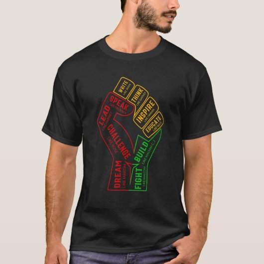 Zwarte geschiedenismaand Inspirerende zwarte leide T-shirt (Voorkant)