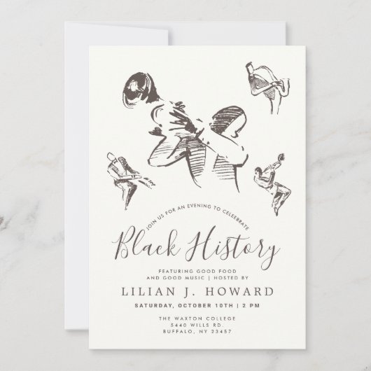 Zwarte geschiedenismaand | Jazz Thed Kaart (Voorkant)