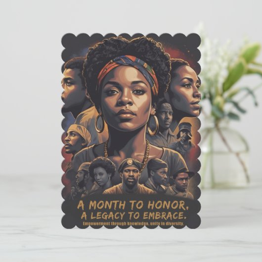 Zwarte geschiedenismaand kaart (Staand voorkant)