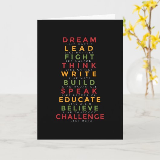 Zwarte geschiedenismaand kaart (Gele Bloem)