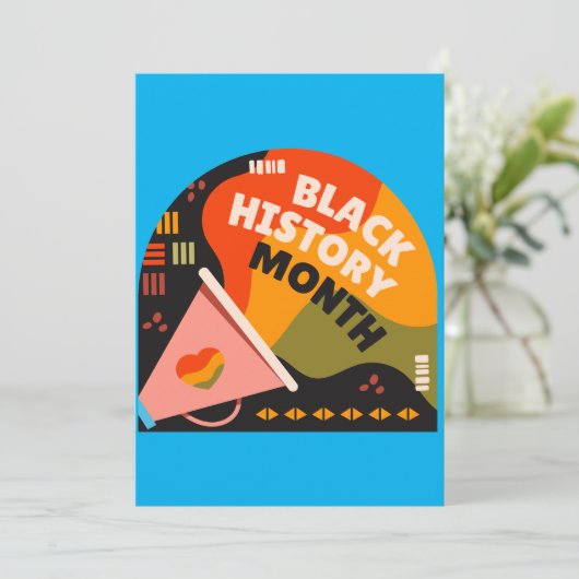 Zwarte geschiedenismaand Kaart - Blanco binnenuitn (Staand voorkant)