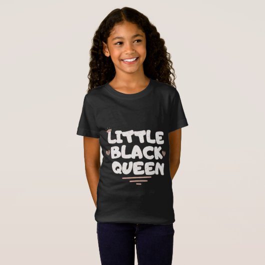 Zwarte geschiedenismaand Kleine zwarte koningin T- T-shirt (Voorkant volledig)