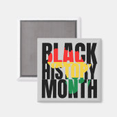 Zwarte geschiedenismaand magneet (Voorkant / Achterkant)