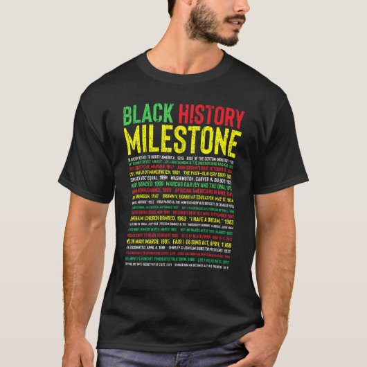 Zwarte geschiedenismaand Mijlpaal Afrikaanse Ameri T-shirt (Voorkant)