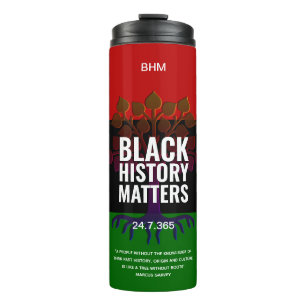 Zwarte geschiedenismaand MONOGRAM Marcus Garvey Qu Thermosbeker