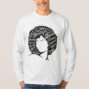 Zwarte geschiedenismaand Natuurlijke haarhaarkunst T-shirt