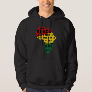 Zwarte geschiedenismaand Pajama Ik ben elke maand Hoodie