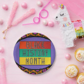 Zwarte geschiedenismaand papieren bordje (Feest)