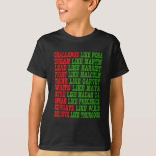 Zwarte geschiedenismaand Pride Black Power Leaders T-shirt