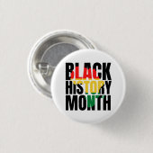 Zwarte geschiedenismaand ronde button 3,2 cm (Voorkant /achterkant)