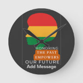 Zwarte geschiedenismaand ronde klok (Voorkant)