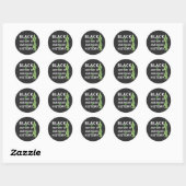 Zwarte geschiedenismaand ronde sticker (Vel)