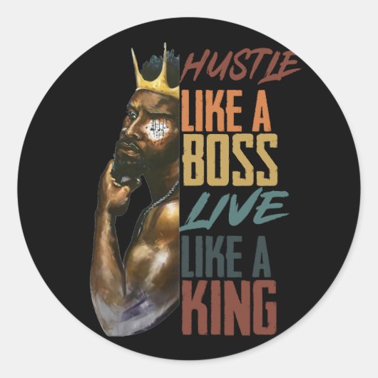 Zwarte geschiedenismaand ronde sticker (Voorkant)