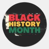 Zwarte geschiedenismaand ronde sticker (Voorkant)