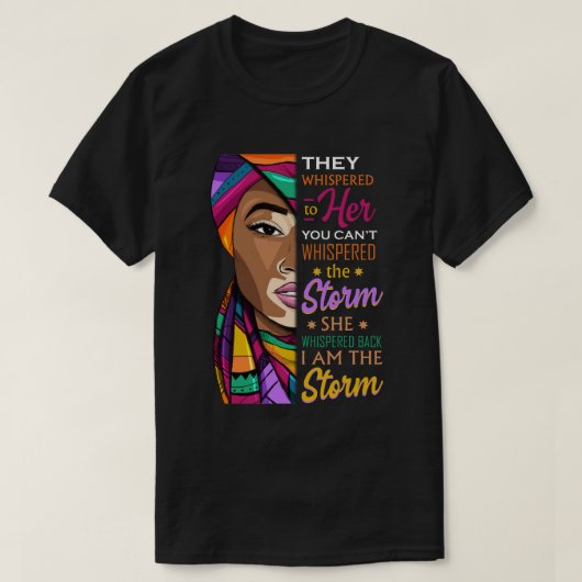 Zwarte geschiedenismaand Shirt Afrikaanse vrouw Af (Design voorkant)