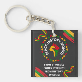 Zwarte geschiedenismaand sleutelhanger