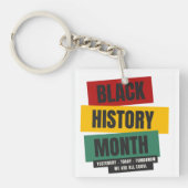 Zwarte geschiedenismaand sleutelhanger (Voorkant)