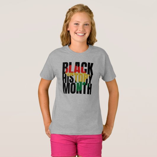 Zwarte geschiedenismaand T-Shirt (Voorkant volledig)