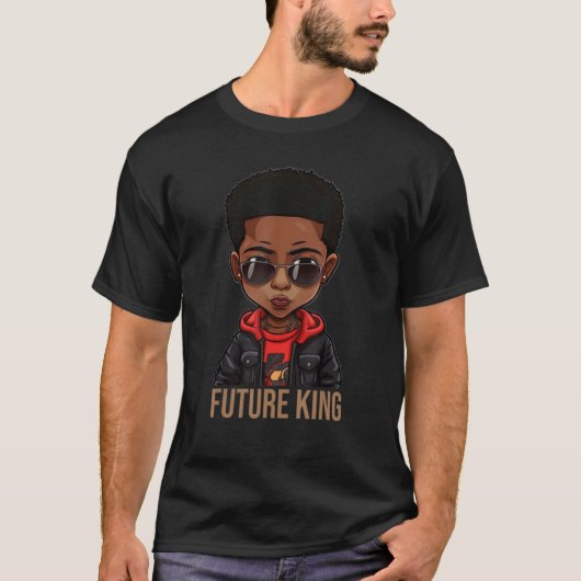 Zwarte geschiedenismaand Toekomstige koning Afrika T-shirt (Voorkant)