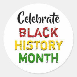 Zwarte-geschiedenismaand vieren ronde sticker