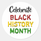 Zwarte-geschiedenismaand vieren ronde sticker (Voorkant)