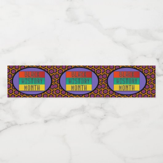 Zwarte geschiedenismaand waterfles etiket (Enkel label)