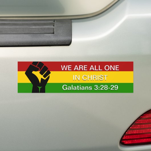 Zwarte geschiedenismaand WE ZIJN ALLEMAAL EEN IN C Bumpersticker (Op auto)