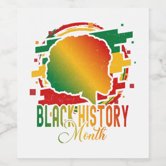 Zwarte geschiedenismaand wijn etiket (Enkel label)