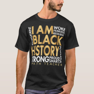 Zwarte geschiedenismaand Wiskunde leraar Afrikaans T-shirt