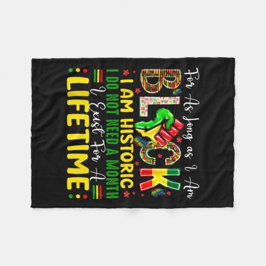 Zwarte geschiedenismaand zolang ik zwart ben fleece deken (Voorkant (Horizontaal))