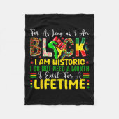 Zwarte geschiedenismaand zolang ik zwart ben fleece deken (Voorkant)