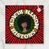 Zwarte geschiedenismaand, zon- en zwarte vrouw bedankjes labels (Achterkant)