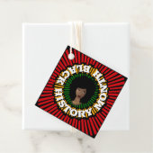 Zwarte geschiedenismaand, zon- en zwarte vrouw bedankjes labels (In situ)