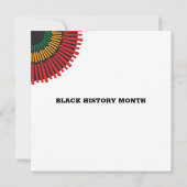 Zwarte geschiedenismaand, zon- en zwarte vrouw kaart (Achterkant)