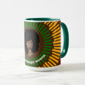 Zwarte geschiedenismaand, zon- en zwarte vrouw mok (Voorkant rechts)