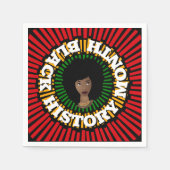 Zwarte geschiedenismaand, zon- en zwarte vrouw servet (Voorkant)