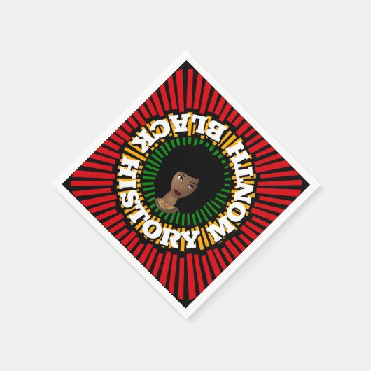 Zwarte geschiedenismaand, zon- en zwarte vrouw servet (Hoek)