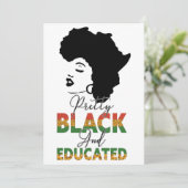 Zwarte geschiedenismaand zwart & opgeleid kaart (Staand voorkant)