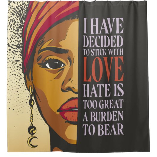 Zwarte geschiedenismaandcitaten - Verbazingwekkend Douchegordijn (Voorkant)