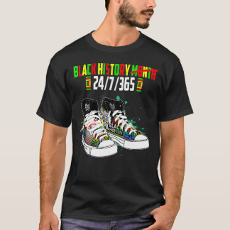Zwarte geschiedenismaandschoetsen 24.7.365 Afrikaa T-shirt