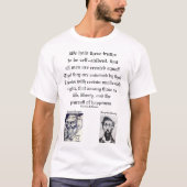 ZWARTE GESCHIEDENQUOTE T-SHIRT (Voorkant)