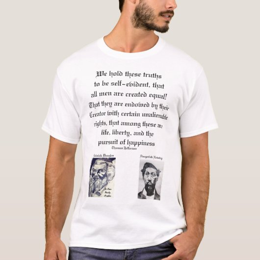 ZWARTE GESCHIEDENQUOTE T-SHIRT (Voorkant)