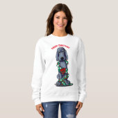 Zwarte geschoren Goldendoodle Plus Size Sweatshirt (Voorkant volledig)